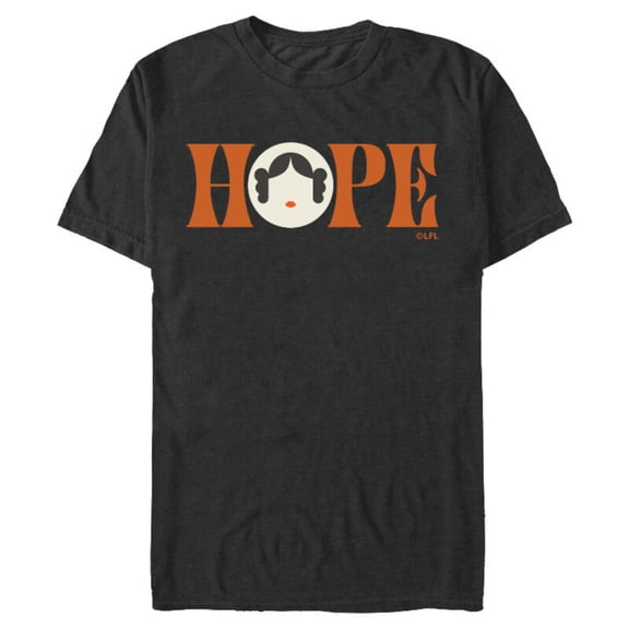 Star Wars Princess Leia Hope Lettering - Short Sleeve Blended T-Shirt for Adults – Customized-Dark Heather