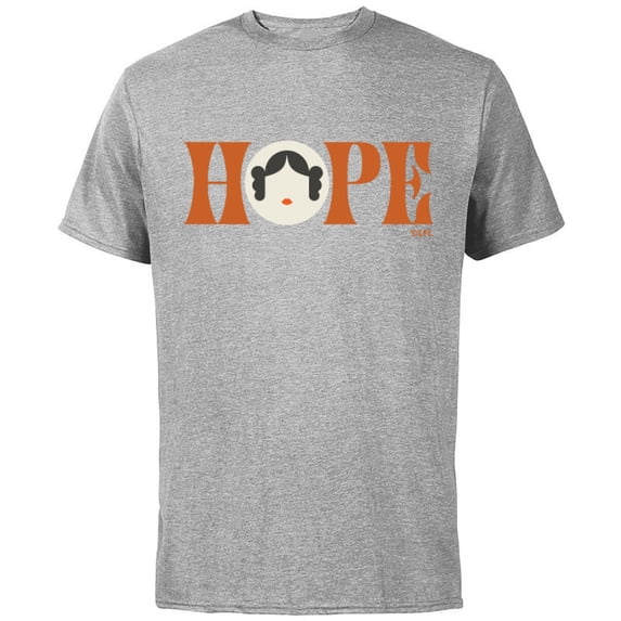 Star Wars Princess Leia Hope Lettering - Short Sleeve Cotton T-Shirt for Adults - Customized-Athletic Heather