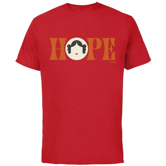 Star Wars Princess Leia Hope Lettering - Short Sleeve Cotton T-Shirt for Adults - Customized-Red