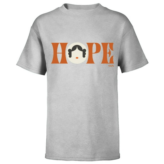 Star Wars Princess Leia Hope Lettering - Short Sleeve T-Shirt for Kids – Customized-Athletic Heather