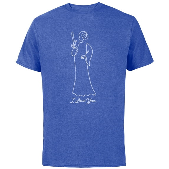 Star Wars Princess Leia I Love You Couples Valentine’s Day - Short Sleeve Cotton T-Shirt for Adults - Customized-Royal Heather