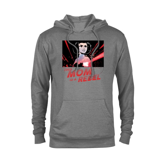 Star Wars Princess Leia Mom is a Rebel - Pullover Hoodie for Adults - Customized-Athletic Heather