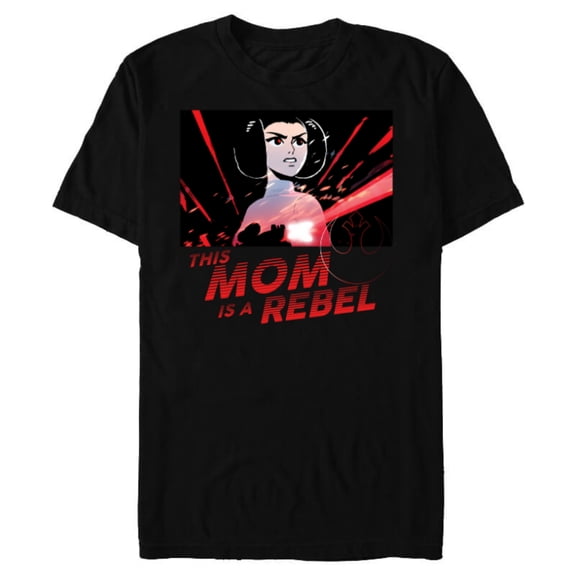 Star Wars Princess Leia Mom is a Rebel - Short Sleeve Blended T-Shirt for Adults - Customized-Black