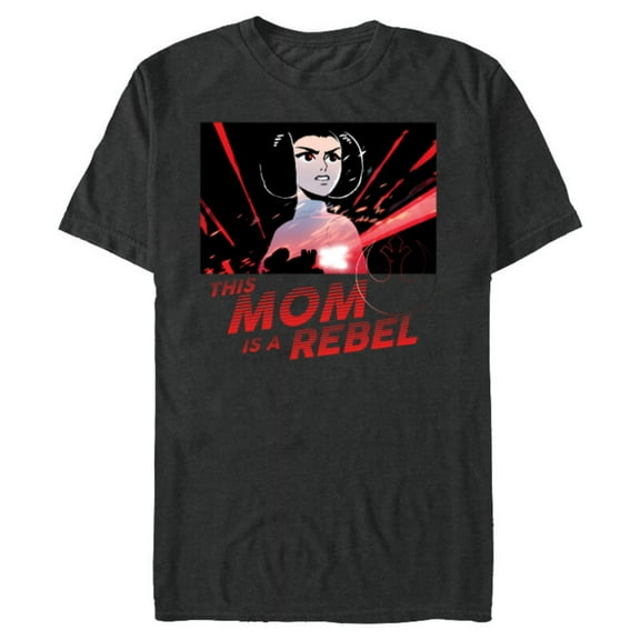 Star Wars Princess Leia Mom is a Rebel - Short Sleeve Blended T-Shirt for Adults - Customized-Dark Heather