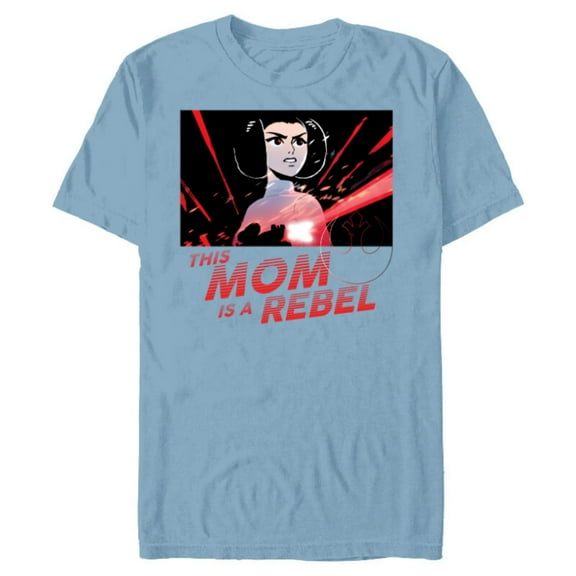 Star Wars Princess Leia Mom is a Rebel - Short Sleeve Blended T-Shirt for Adults - Customized-Ocean Blue