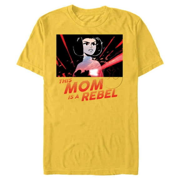 Star Wars Princess Leia Mom is a Rebel - Short Sleeve Blended T-Shirt for Adults - Customized-Yellow