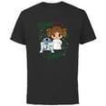 thumbnail image 1 of Star Wars Princess Leia R2-D2 Cute Christmas Merry & Bright - Short Sleeve Cotton T-Shirt for Adults - Customized-Black, 1 of 5