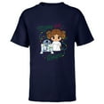 thumbnail image 1 of Star Wars Princess Leia R2-D2 Cute Christmas Merry & Bright - Short Sleeve T-Shirt for Kids - Customized-Navy, 1 of 5