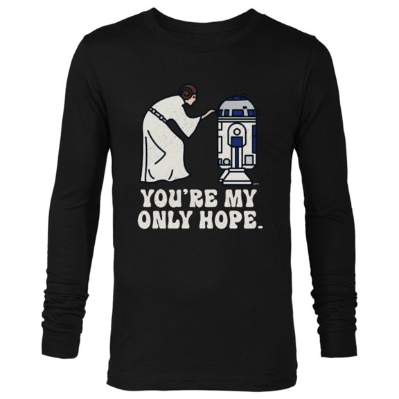 Star Wars Princess Leia R2-D2 You’re My Only Hope Retro - Long Sleeve T-Shirt for Men - Customized-Black