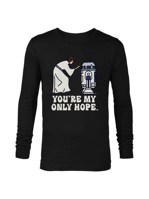 Princess Leia R2-D2 You’re My Only Hope Retro - Long Sleeve T-Shirt for Men - Customized-Black