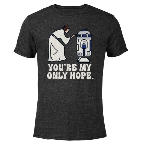 Star Wars Princess Leia R2-D2 You’re My Only Hope Retro - Short Sleeve Blended T-Shirt for Adults - Customized-Black