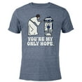 thumbnail image 1 of Star Wars Princess Leia R2-D2 You’re My Only Hope Retro - Short Sleeve Blended T-Shirt for Adults - Customized-Navy Heather, 1 of 5