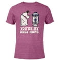 thumbnail image 1 of Star Wars Princess Leia R2-D2 You’re My Only Hope Retro - Short Sleeve Blended T-Shirt for Adults - Customized-Purple, 1 of 5