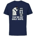thumbnail image 1 of Star Wars Princess Leia R2-D2 You’re My Only Hope Retro - Short Sleeve Cotton T-Shirt for Adults - Customized-Navy, 1 of 5