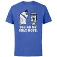 thumbnail image 1 of Star Wars Princess Leia R2-D2 You’re My Only Hope Retro - Short Sleeve Cotton T-Shirt for Adults - Customized-Royal Heather, 1 of 5