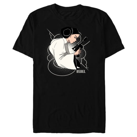 Star Wars Princess Leia Ready to Fight - Short Sleeve Blended T-Shirt for Adults - Customized-Black