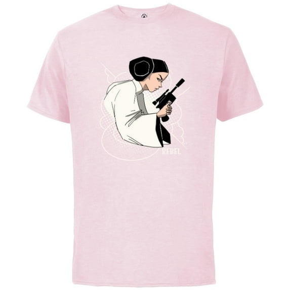 Star Wars Princess Leia Ready to Fight - Short Sleeve Cotton T-Shirt for Adults - Customized-Soft Pink