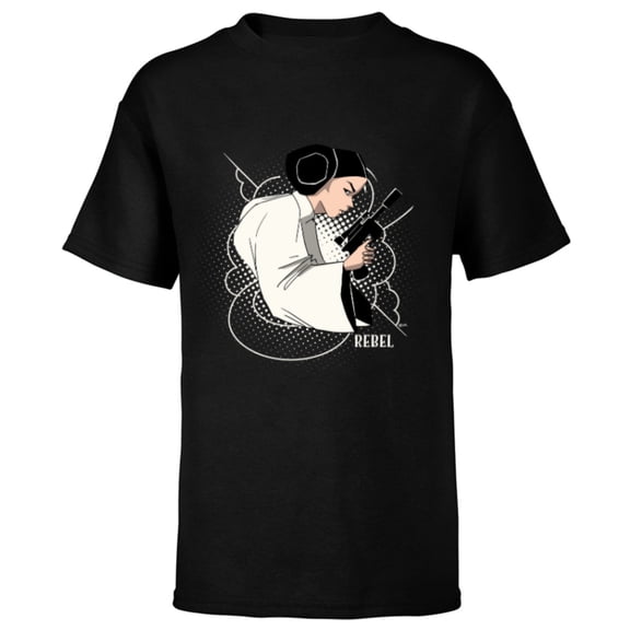 Star Wars Princess Leia Ready to Fight - Short Sleeve T-Shirt for Kids - Customized-Black