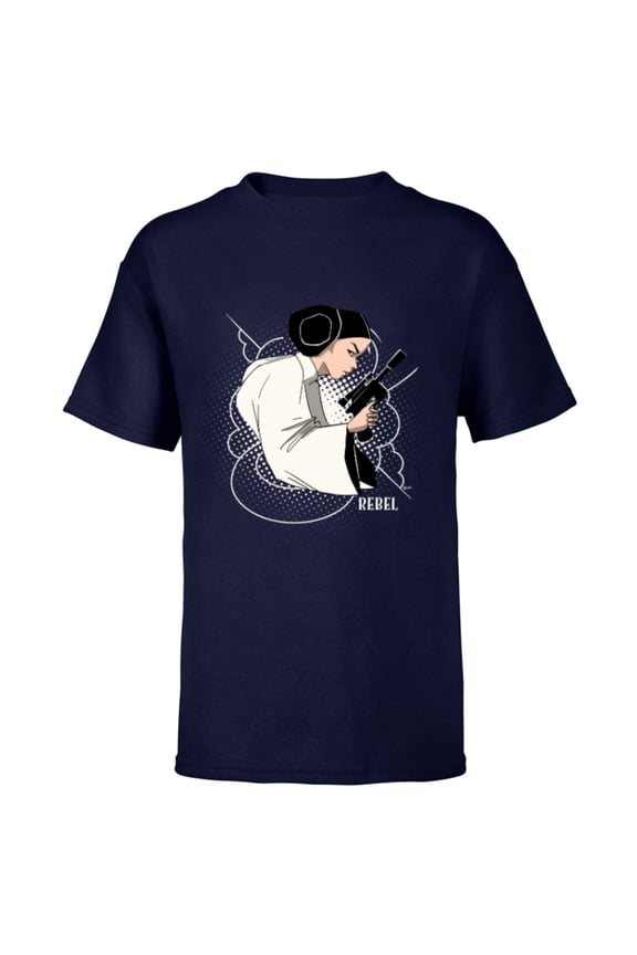 Princess Leia Ready to Fight - Short Sleeve T-Shirt for Kids - Customized-Navy