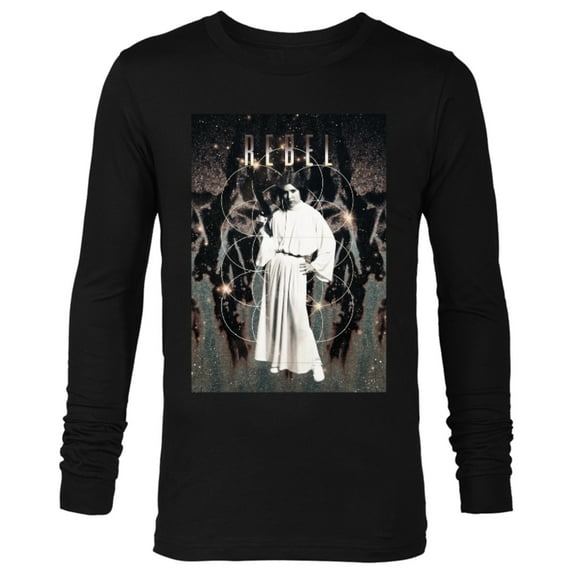 Star Wars Princess Leia Rebel Bleached Retro - Long Sleeve T-Shirt for Men - Customized-Black