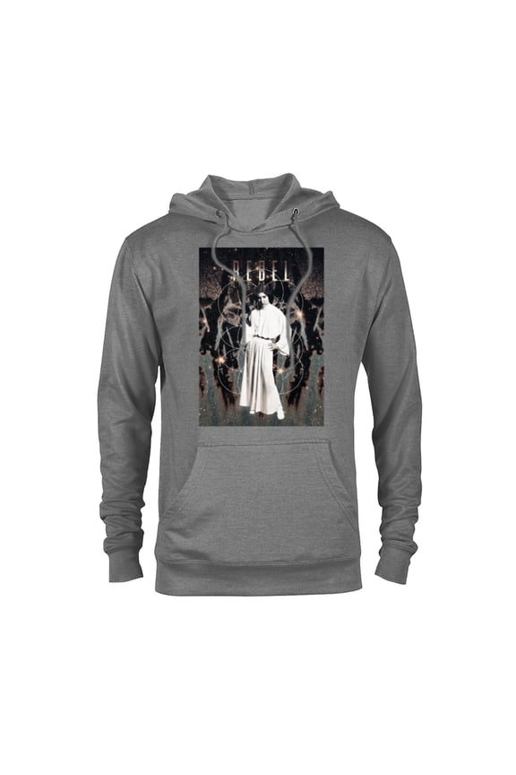 Princess Leia Rebel Bleached Retro - Pullover Hoodie for Adults - Customized-Graphite Heather