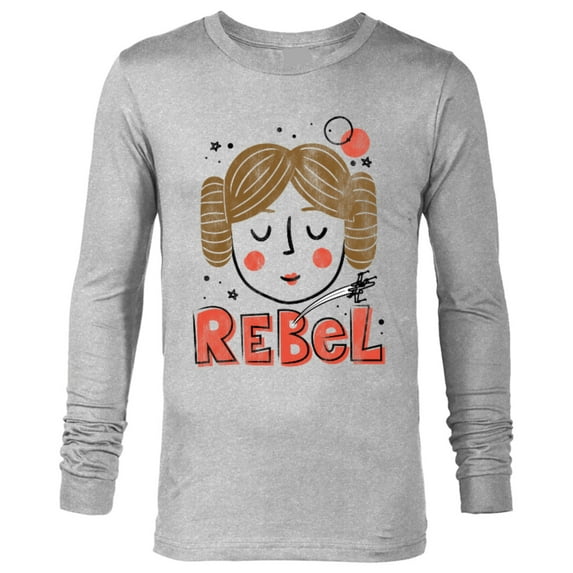 Star Wars Princess Leia Rebel Doodle Drawing - Long Sleeve T-Shirt for Men - Customized-Athletic Heather