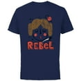 thumbnail image 1 of Star Wars Princess Leia Rebel Doodle Drawing - Short Sleeve Cotton T-Shirt for Adults - Customized-Navy, 1 of 5