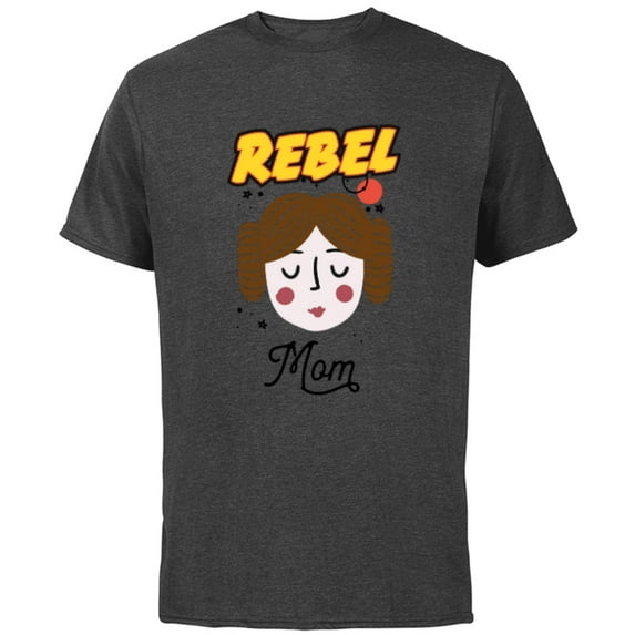 Star Wars Princess Leia Rebel Mom Mother's Day - Short Sleeve Cotton T-Shirt for Adults - Customized-Charcoal