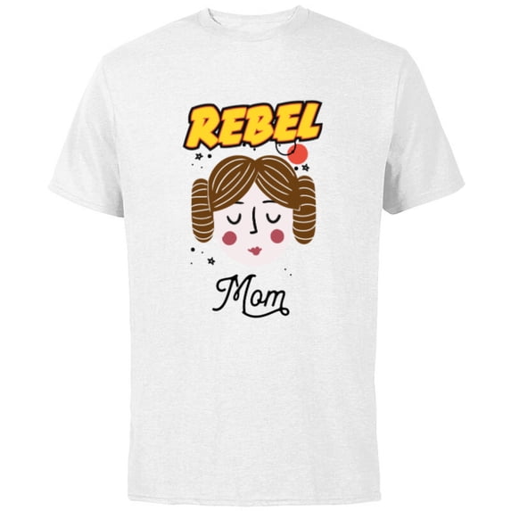 Star Wars Princess Leia Rebel Mom Mother's Day - Short Sleeve Cotton T-Shirt for Adults - Customized-White