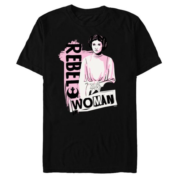 Star Wars Princess Leia Rebel Woman - Short Sleeve Blended T-Shirt for Adults - Customized-Black