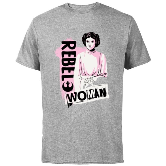 Star Wars Princess Leia Rebel Woman - Short Sleeve Cotton T-Shirt for Adults - Customized-Athletic Heather