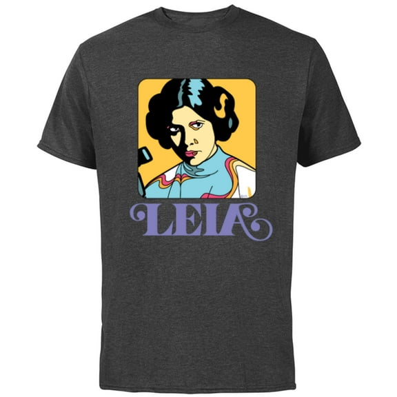 Star Wars Princess Leia Retro Iconic - Short Sleeve Cotton T-Shirt for Adults - Customized-Charcoal