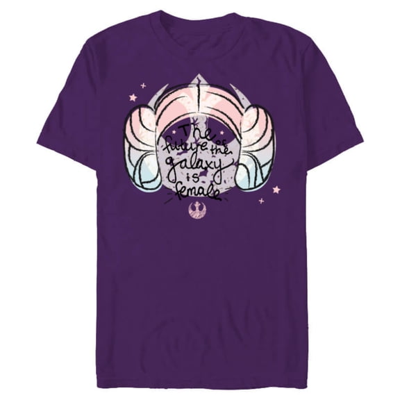 Star Wars Princess Leia The Future is Female - Short Sleeve Blended T-Shirt for Adults -Customized-Purple