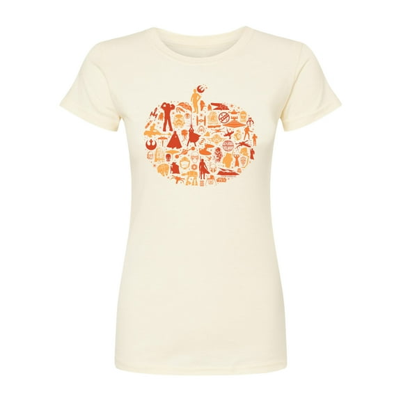 Star Wars - Halloween Pumpkin Silhouette - Juniors Fitted Graphic T-Shirt