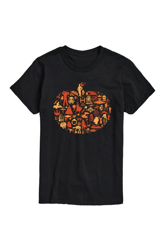 - Halloween Pumpkin Silhouette - Men's Short Sleeve Graphic T-Shirt