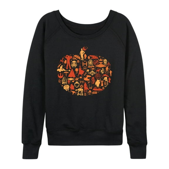 Star Wars - Halloween Pumpkin Silhouette - Women's French Terry Long Sleeve Shirt