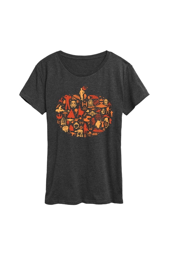- Halloween Pumpkin Silhouette - Women's Short Sleeve Graphic T-Shirt
