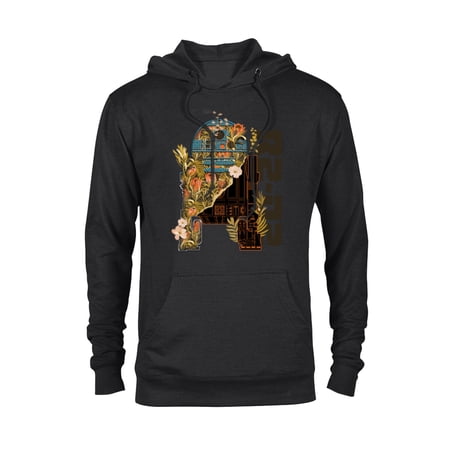 Star Wars R2-D2 Artoo-Deetoo Droid Floral Garden Reimagined - Pullover Hoodie for Adults - Customized-Black