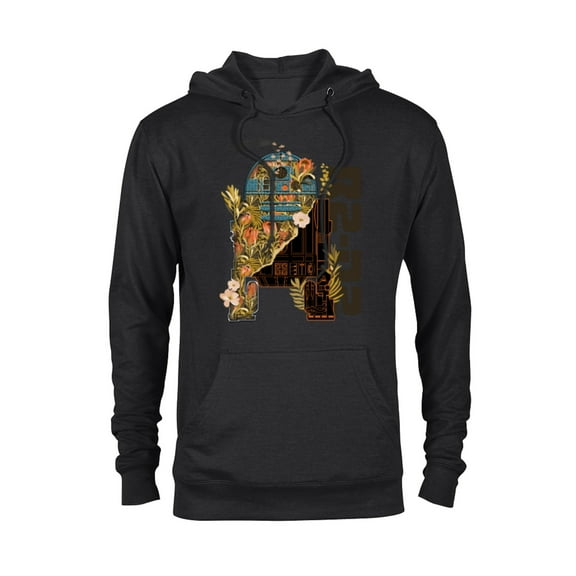 Star Wars R2-D2 Artoo-Deetoo Droid Floral Garden Reimagined - Pullover Hoodie for Adults - Customized-Black