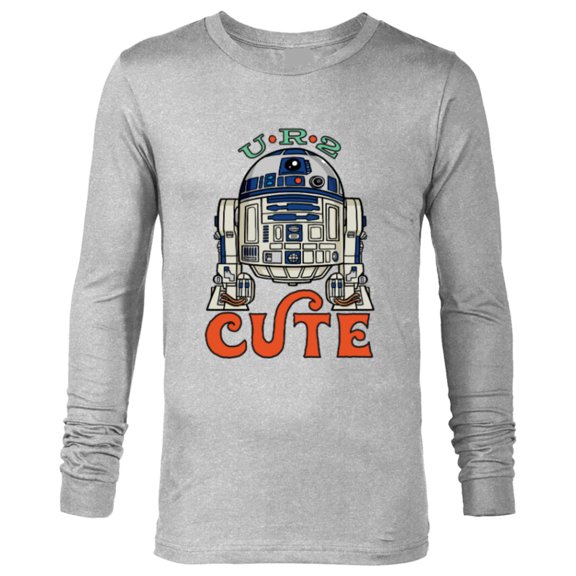 Star Wars R2-D2 Artoo-Deetoo Droid U-R-2 CUTE - Long Sleeve T-Shirt for Men - Customized-Athletic Heather