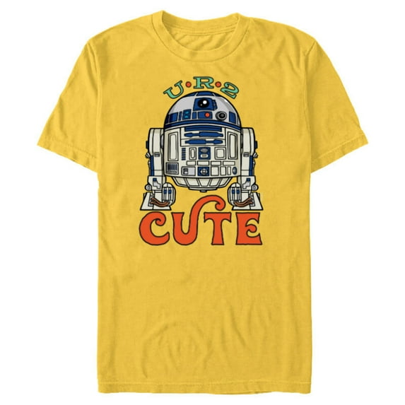 Star Wars R2-D2 Artoo-Deetoo Droid U-R-2 CUTE - Short Sleeve Blended T-Shirt for Adults - Customized-Yellow