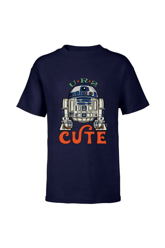 R2-D2 Artoo-Deetoo Droid U-R-2 CUTE - Short Sleeve T-Shirt for Kids - Customized-Navy