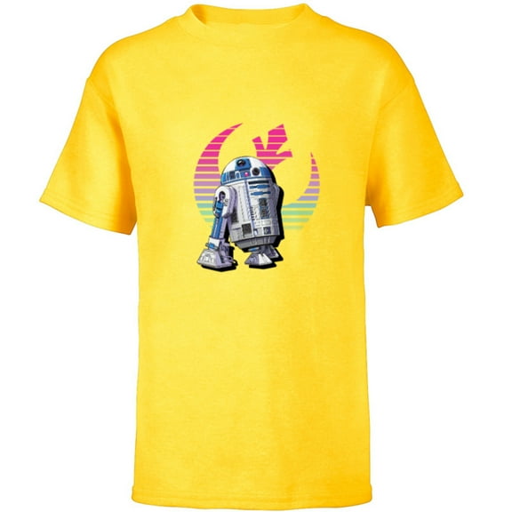 Star Wars R2-D2 Astromech Droid Rebel Alliance Starbird- Short Sleeve T-Shirt for Kids - Customized-Yellow