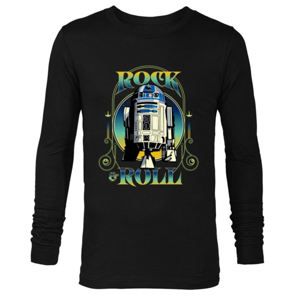 Star Wars R2-D2 Astromech Droid Rock & Roll- Long Sleeve T-Shirt for Men - Customized-Black