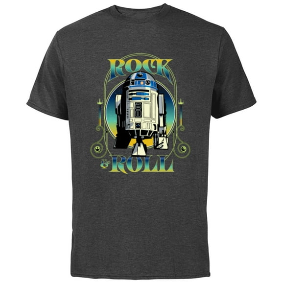 Star Wars R2-D2 Astromech Droid Rock & Roll- Short Sleeve Cotton T-Shirt for Adults - Customized-Charcoal