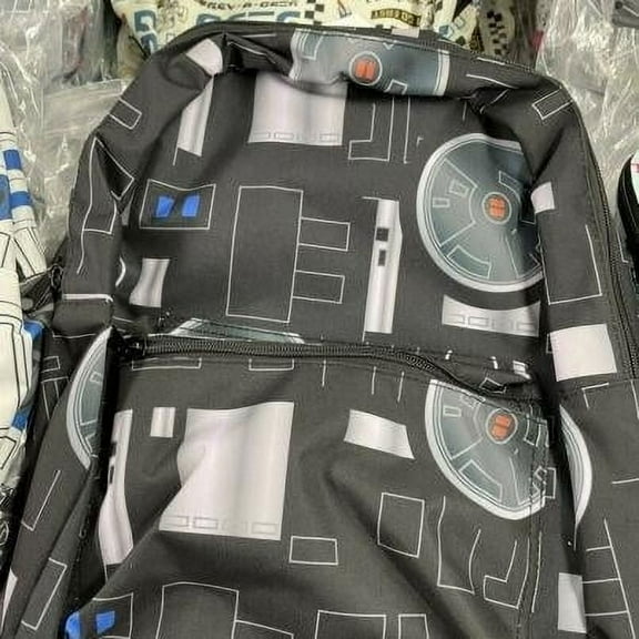 Star Wars R2-D2 Black Droid Allover Print Large Backpack 16 Official Licensed - New with box/tags
