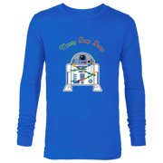 Star Wars R2-D2 Droid Cute Christmas Holiday Merry Beep Boop - Long Sleeve T-Shirt for Men - Customized-Navy
