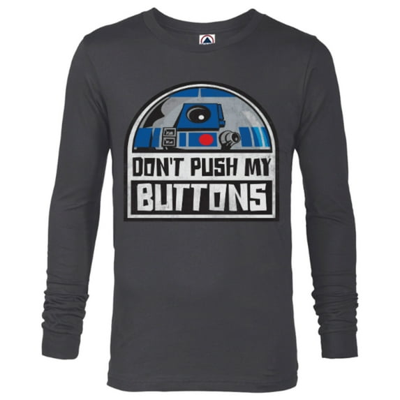Star Wars R2-D2 Droid Don't Push My Buttons - Long Sleeve T-Shirt for Men - Customized-Charcoal Heather