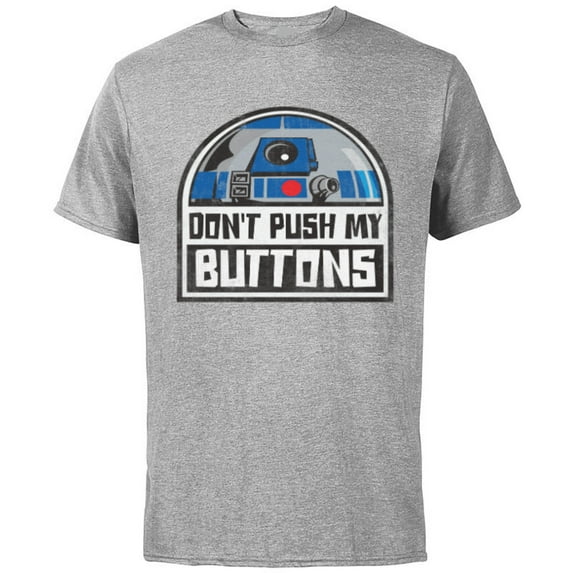 Star Wars R2-D2 Droid Don't Push My Buttons - Short Sleeve Cotton T-Shirt for Adults - Customized-Athletic Heather
