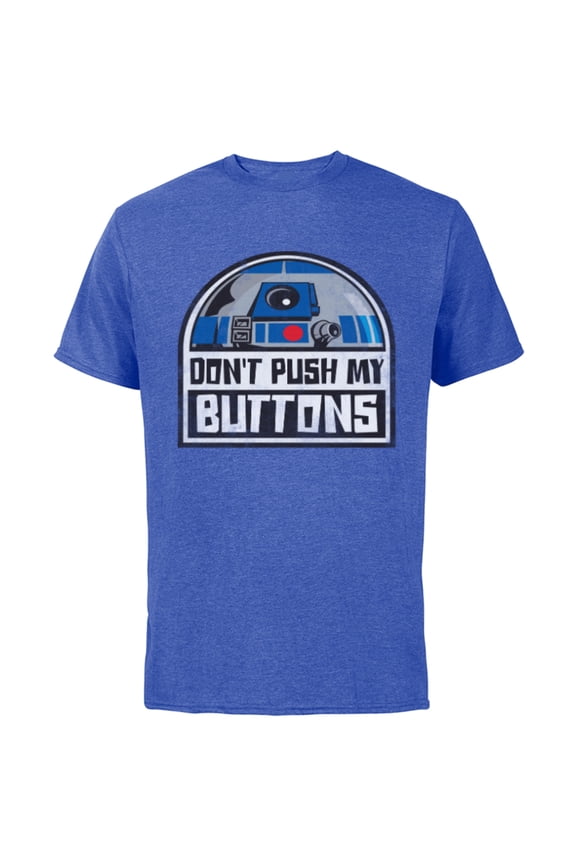 R2-D2 Droid Don't Push My Buttons - Short Sleeve Cotton T-Shirt for Adults - Customized-Royal Heather